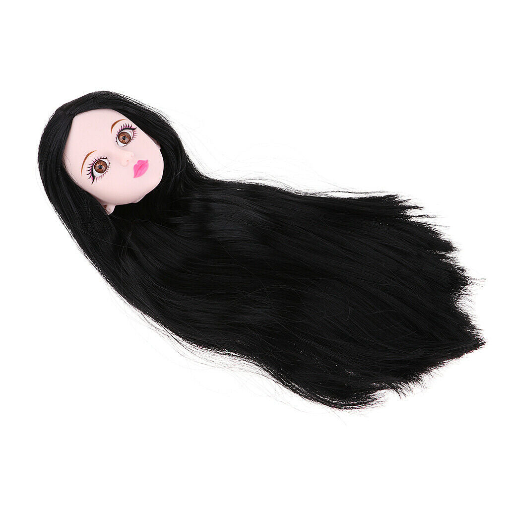 Black Straight Hair Head Sculpts Custom-made DIY Body Parts  for 1/4 KID