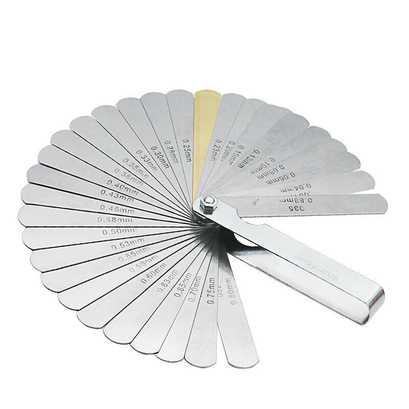 BlueSpot 32 Blade Leaf Feeler Gauge Metric Imperial Includes Brass Blade