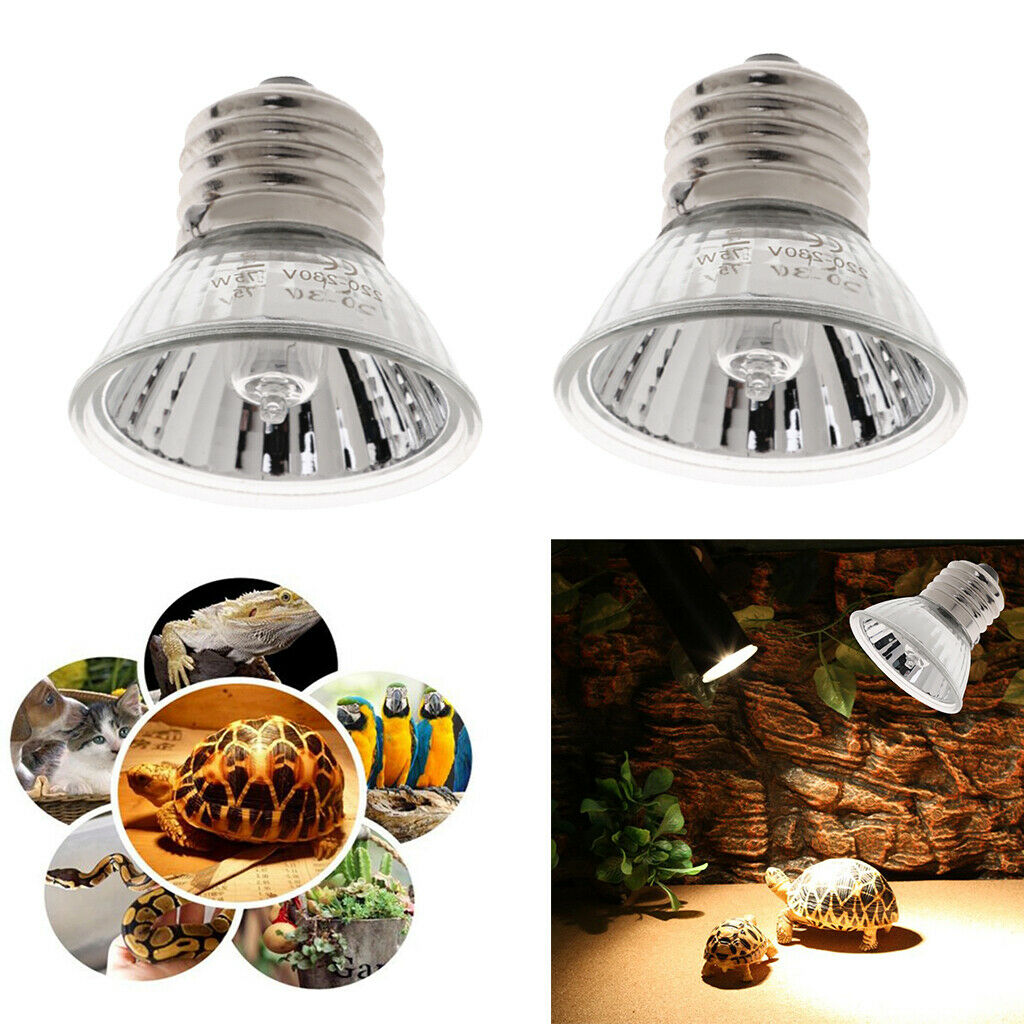 2 Pcs Pet Uva Uvb Reptile Heating Calcium Lamp Sunlamps Basking Bulb 75W