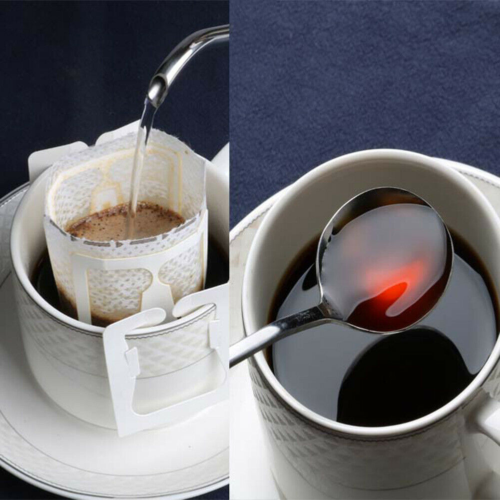 50pcs Drip Coffee Filter Bag Portable Hanging Ear Coffee Tea Filters Paper @