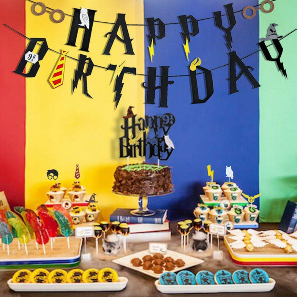 49pcs Birthday Theme Party Decoration, Cake & Cupcake Topper, Banner, Balloon