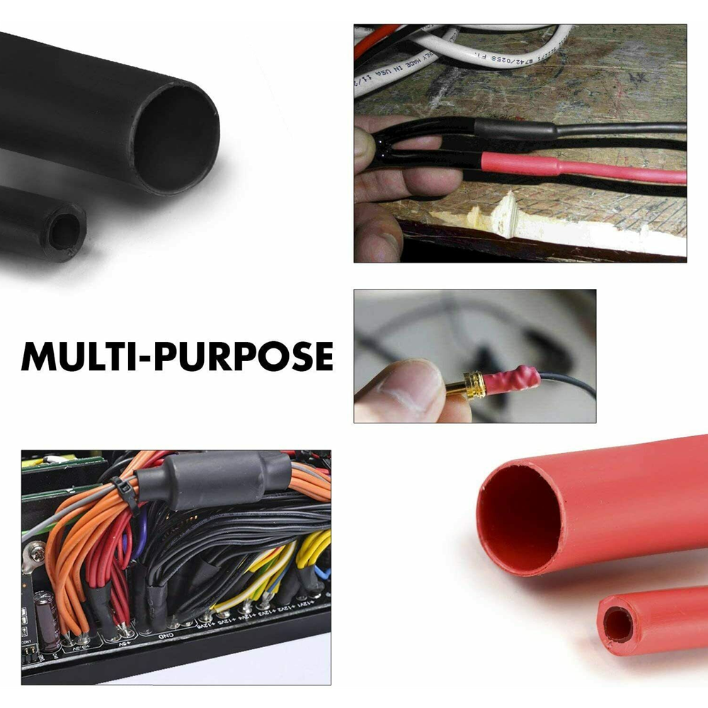 1/2" Heat Shrink Tubing 3:1 Marine Grade Wire Cable Wrap Adhesive Lined 4+4 FEET