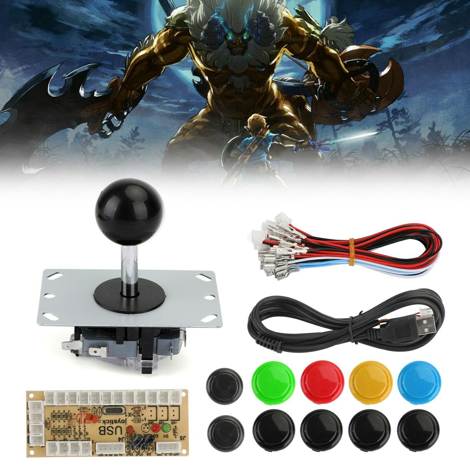 Arcade Game DIY Kits no Delay Buttons+Joystick+USB Encoder Fit for MAME PC  BS5