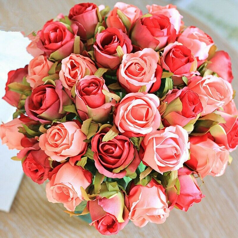 12pcs/lots Artificial Rose Flowers Wedding bouquet Thai Royal Rose Silk flowerB2