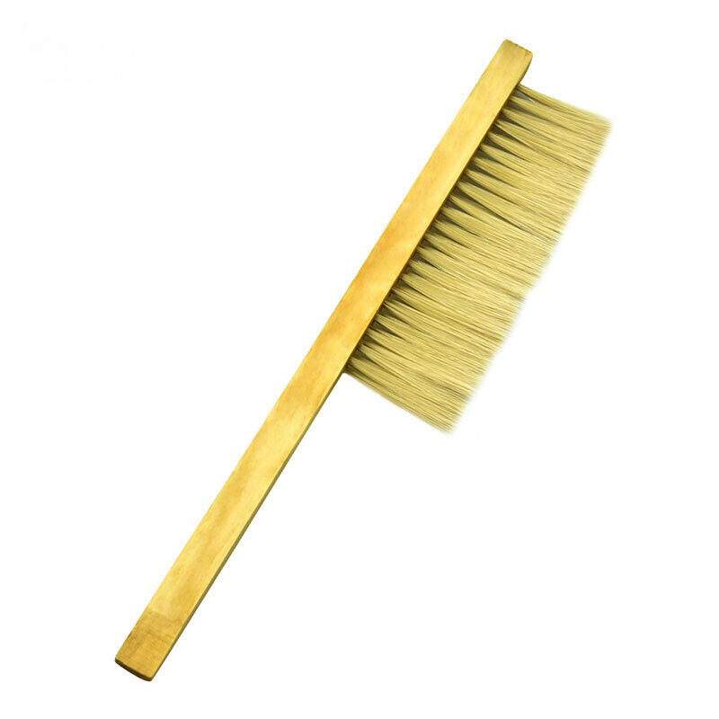 Three Rows of Plastic Hairbrushes with Wooden Handle Three Rows of Bee Brushes