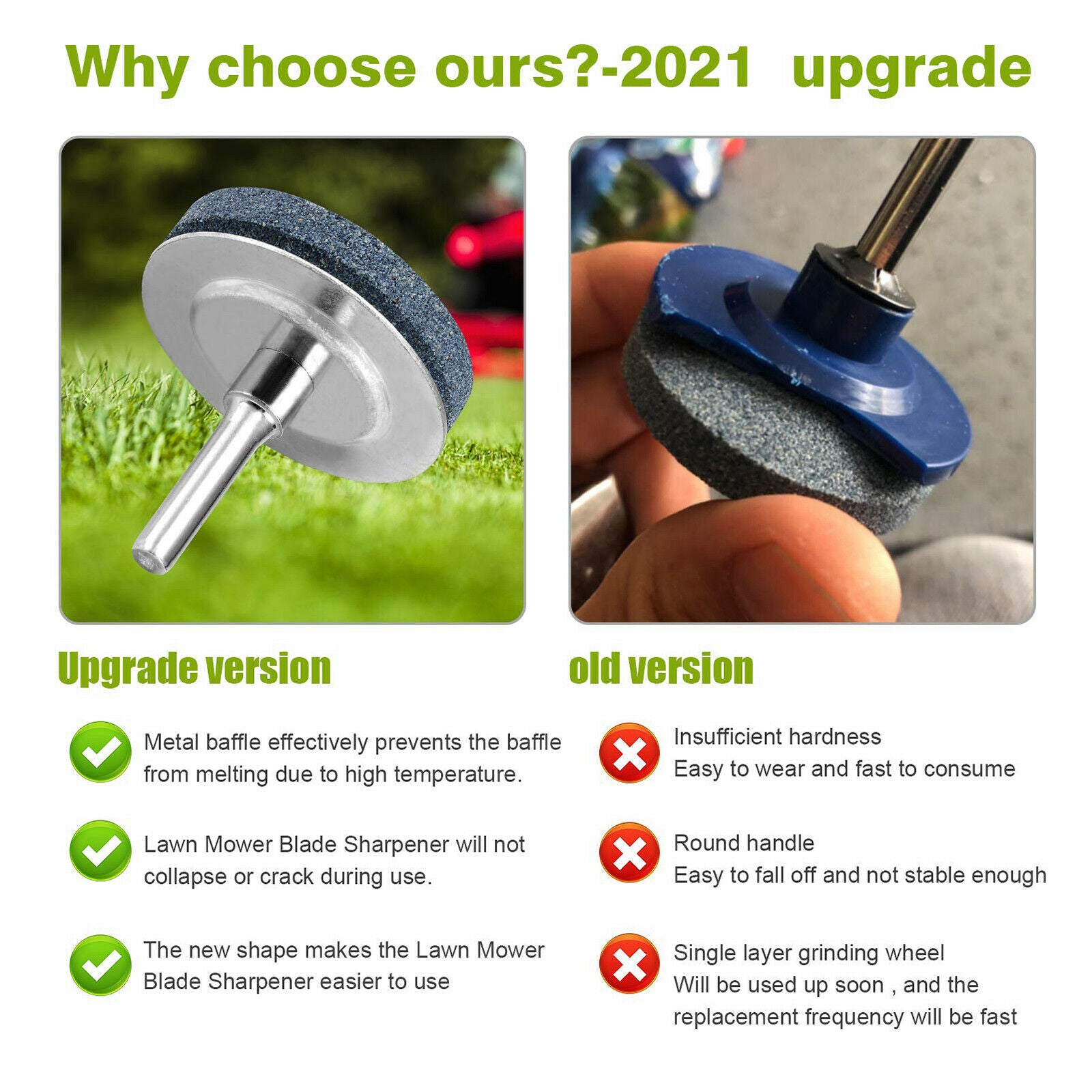 3 Pack Lawnmower Lawn Mower Blade Sharpener Universal Set for Electric Drills