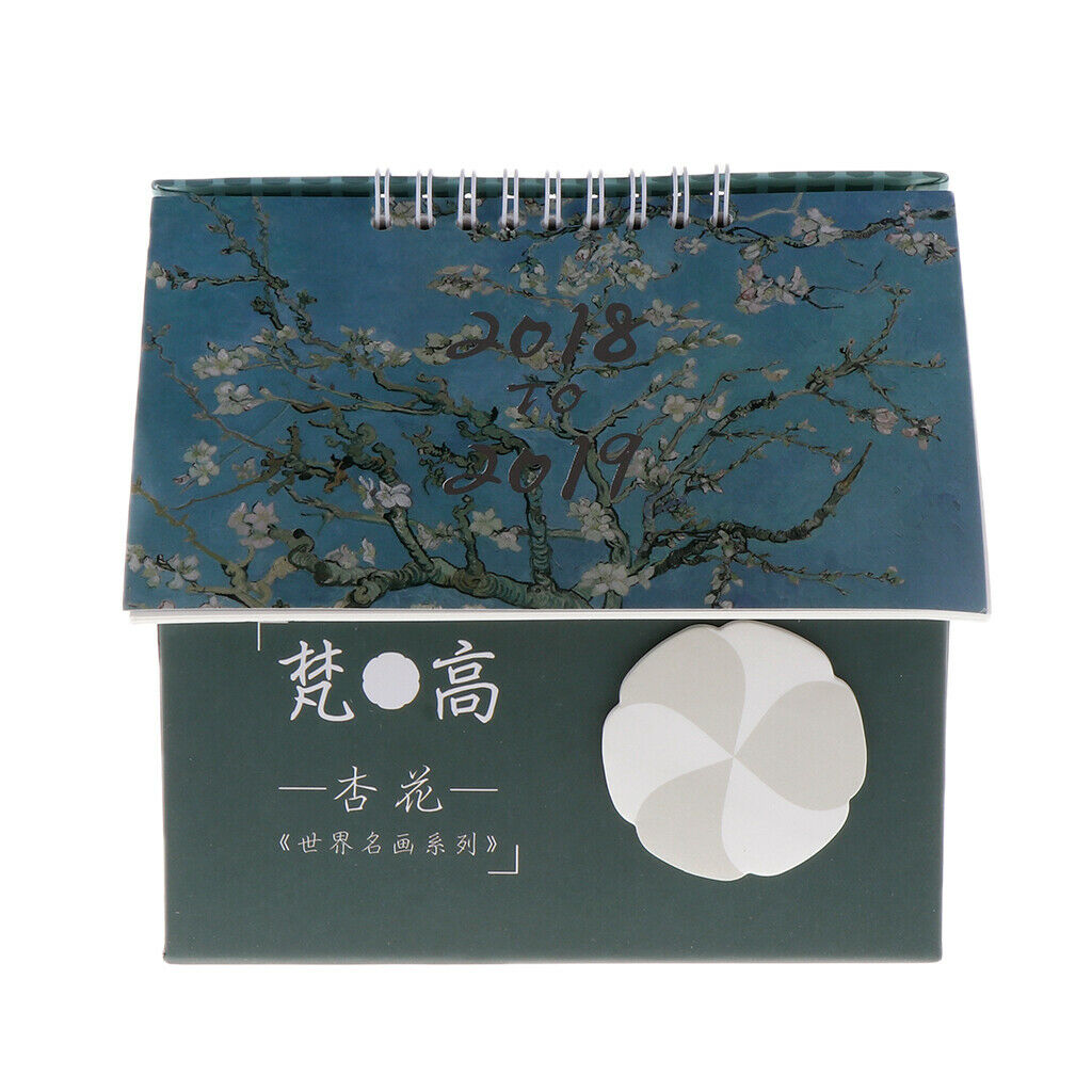 Desk Storage Box Organizer Stationery Box & Desktop Calendar Apricot Flower