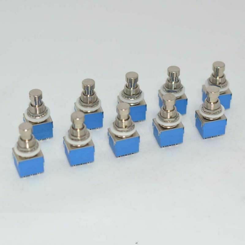 10pcs 9-pin Electric Bass Guitar Effects Stomp Switch Footswitch Blue