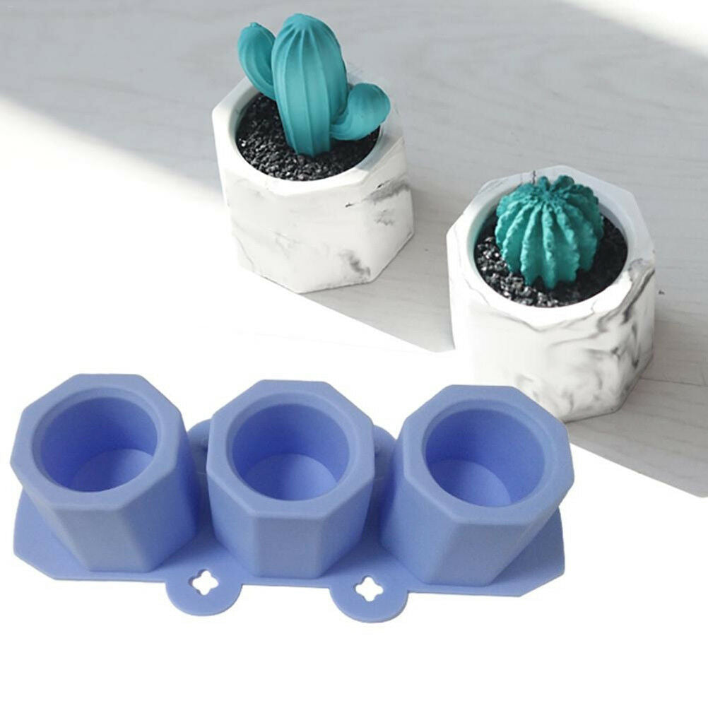Concrete Molds Silicone Cactus Flower Pot Mold Ceramic Clay Craft Cup Moul.l8