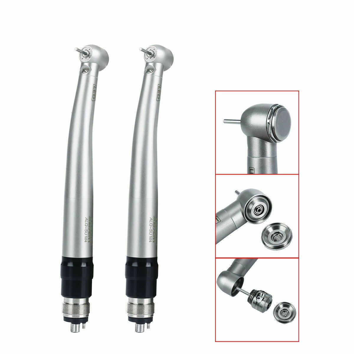 2 X Dental Self-Generator LED High Speed Handpiece Quick Coupler 4Spray 4H