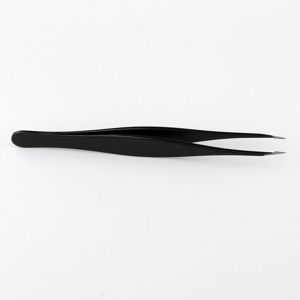 Eyelash Tweezers Curved Flat Clip Extension False Lash Applicator Clamp Sharp