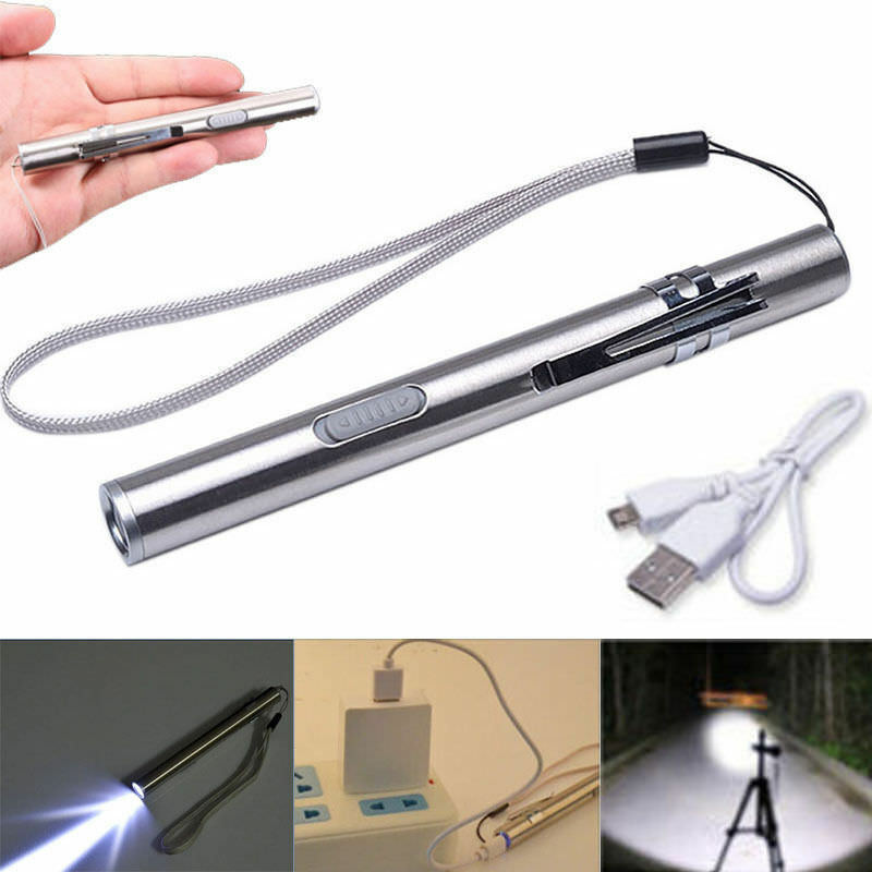 Latest Pocket LED Flashlight USB Rechargeable LED Torch Mini Penlight Lamp