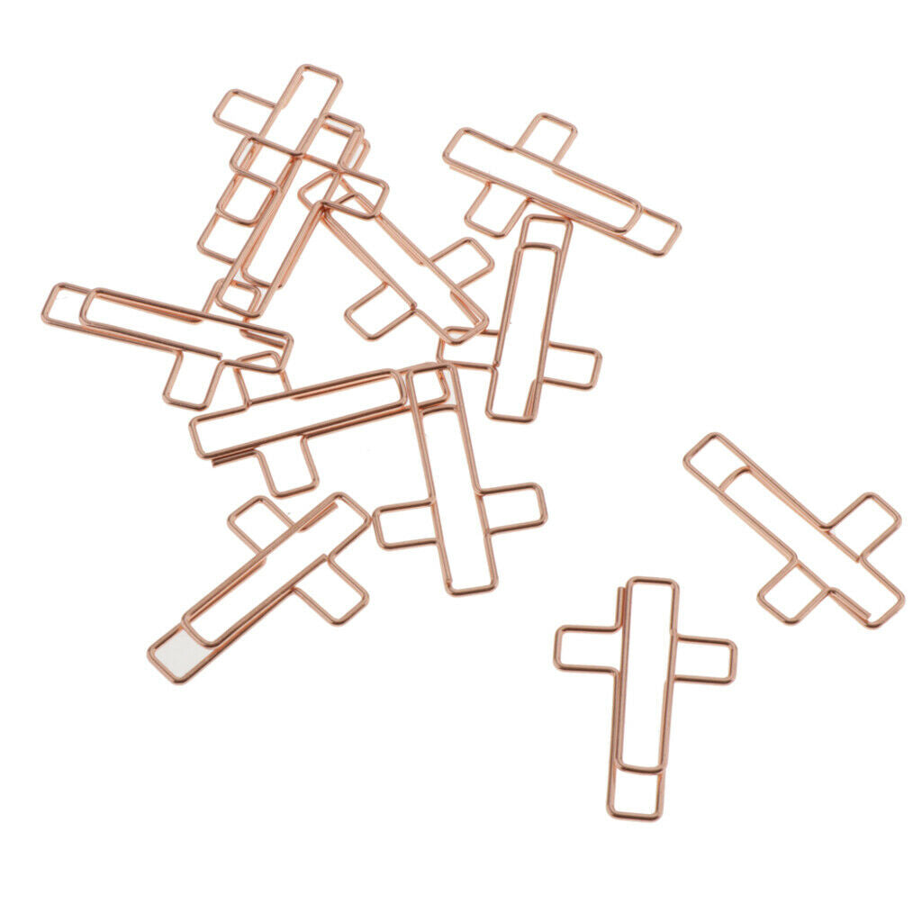 Pack of 10 Cute Cross Shape Bookmarks File Paper Clips Documents Paperclips