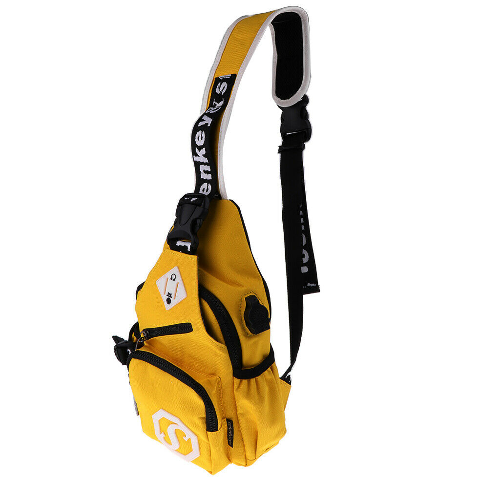 Crossbody Bag Backpack Outdoor Cycling Chest Shoulder Gym Bags Sack Yellow