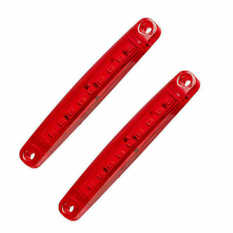 10pcs Red 9 LED Sealed Side Marker Clearance Light Car Truck Trailer Lorry 12V