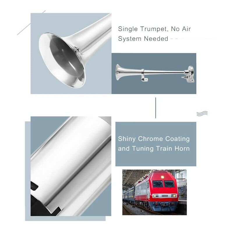 12V 17 Inch Car Air Horn 150DB Super Loud Horn Truck Train Horn Kit for Car R2S6
