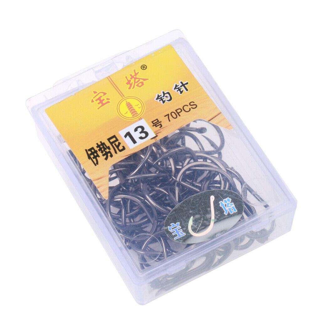 Pack of; 70 Pcs Fishing Hooks; 13#; and 100 Pcs Fishing Hooks; 10#;