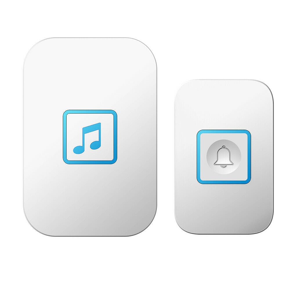 300M Portable Cordless RC Doorbells UK Plug 60 Songs 1x Emitter,1x Receiver