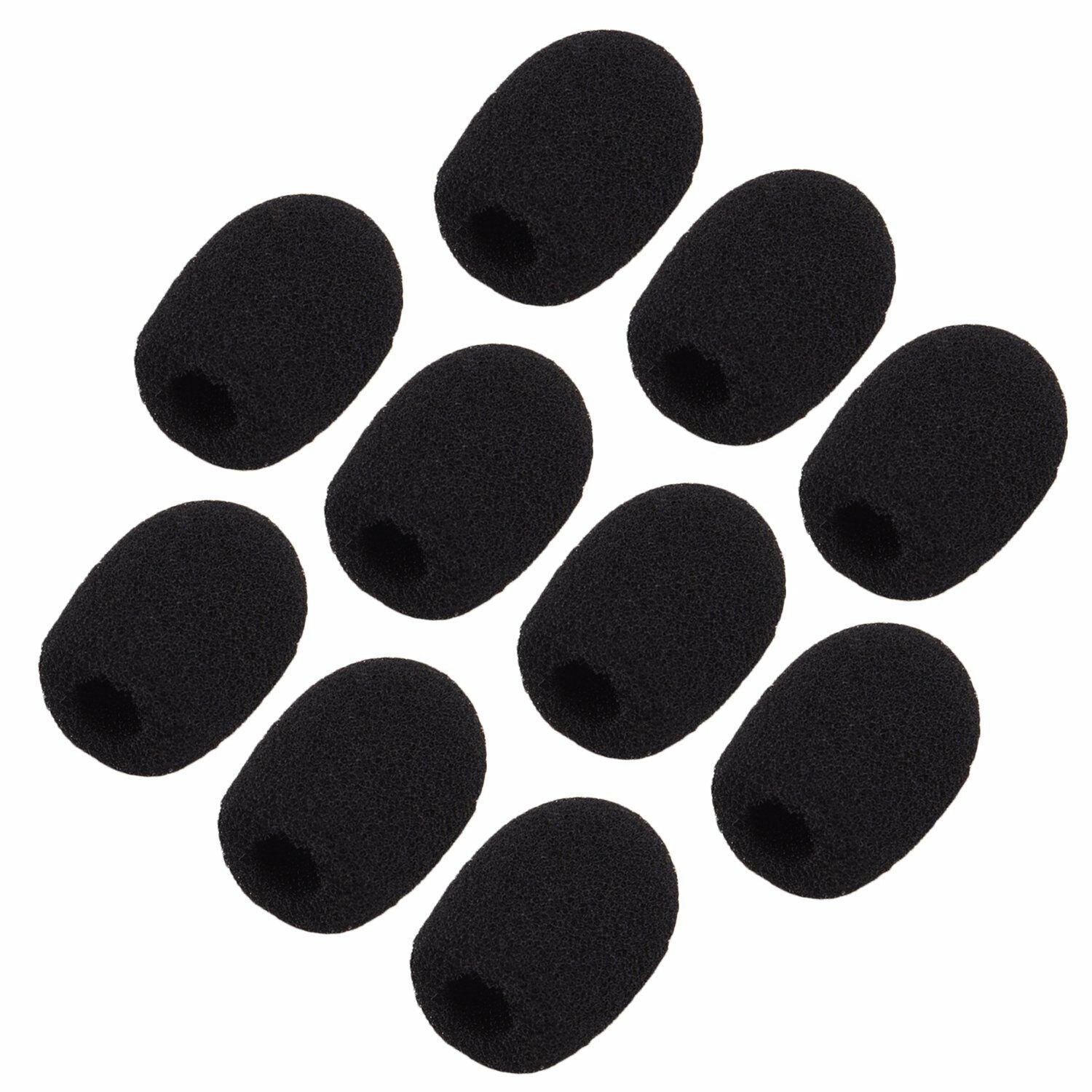 10 PCS Black Mini Headset Foam Covers for Lavalier Headset Lapel mic Microphone