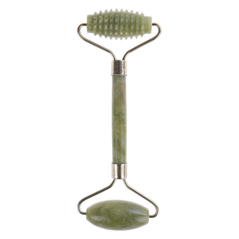 Natural jade stone face massager rollers spa head neck body facial tools .l8