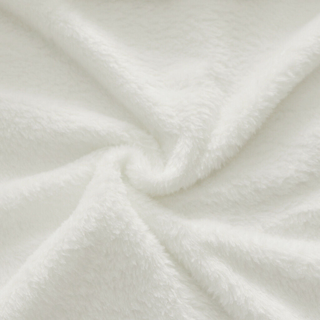 Flannel Fleece Warm Blanket Reversible Sofa Couch Throw 110x150cm White
