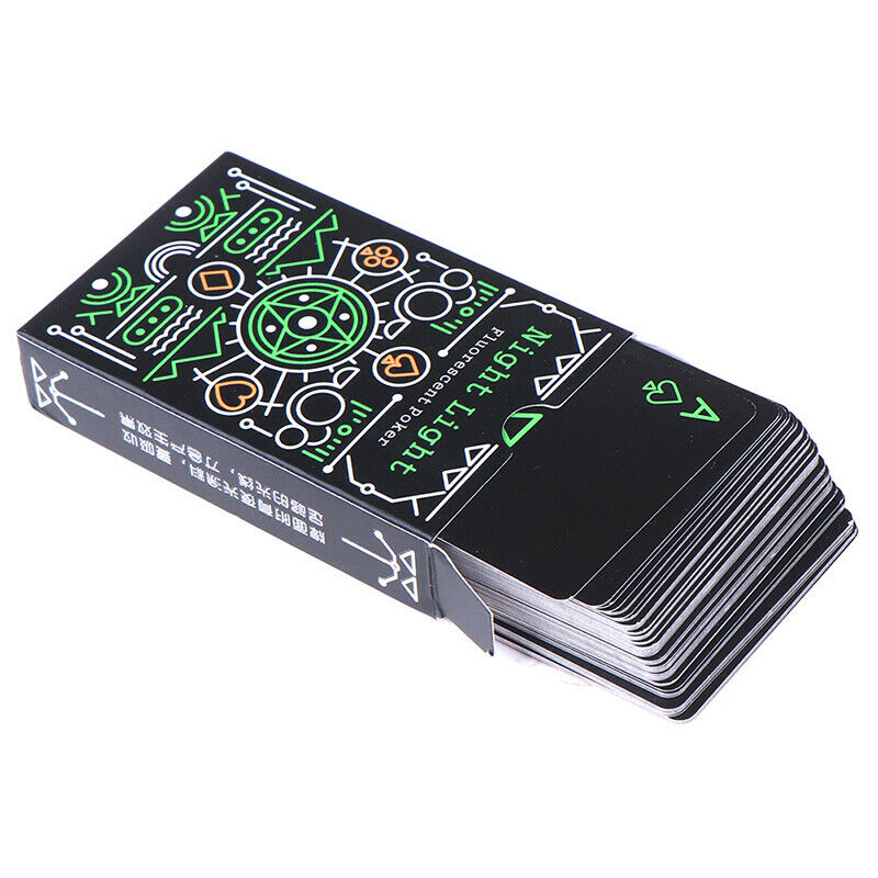 Black Luminous Fluorescent Poker Cards Playing Card Glow In The Dark rsJC.l8