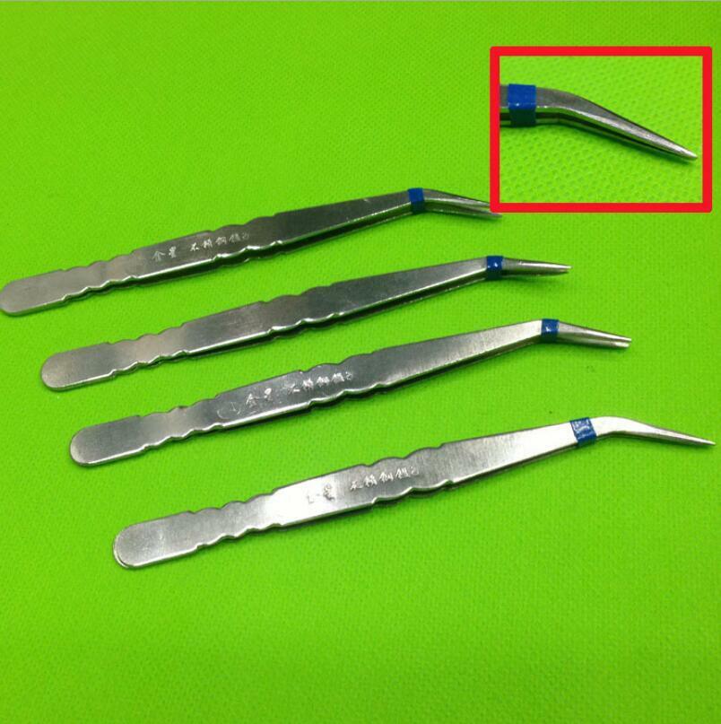 1X Straight Elbow Stainless Tweezer Eyelash Eyebrow Hair Removal Beauty Tool