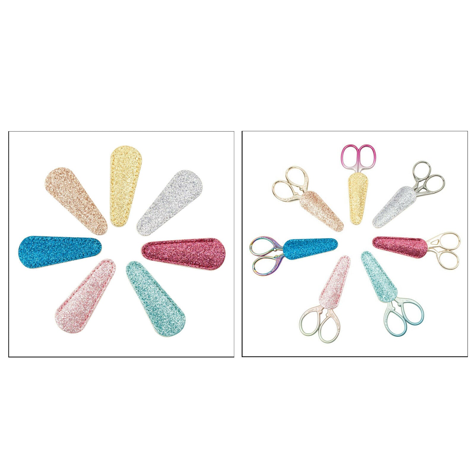 7Pcs Embroidery Scissors Sheath Sewing Shears Protector Cover Bags Case