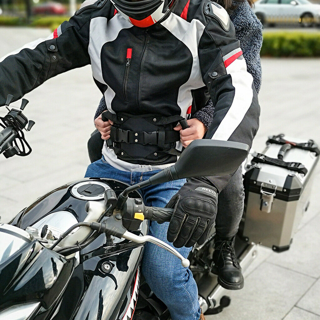 Motorcycle Safety Belt Motocross ATV Rear Seat Grip Strap Armrest Black