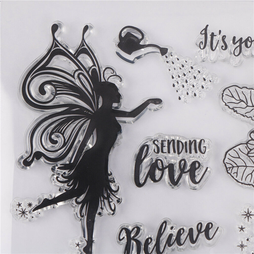 Transparent Clear Silicone Stamps Fairy for DIY Scrapbooking Card Making DD