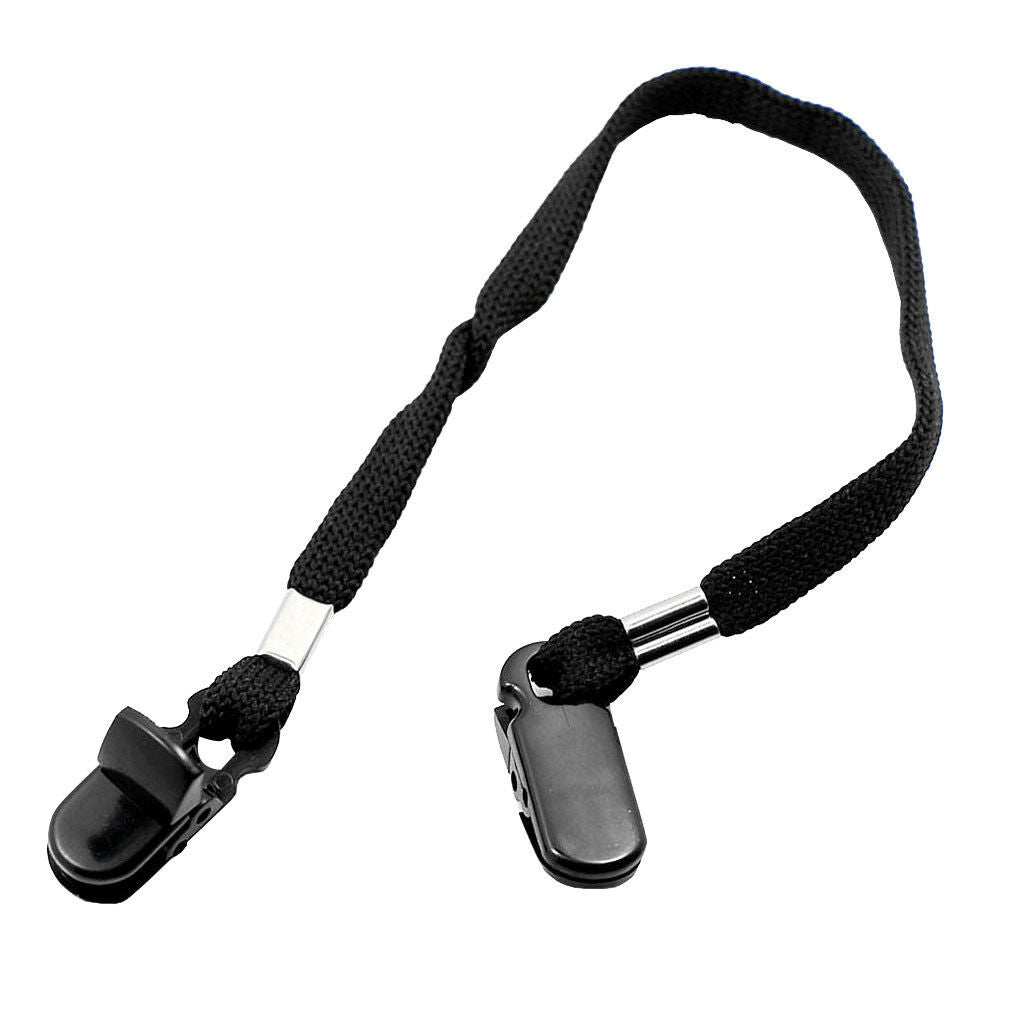 Portable Outdoor Hat Scarf Wind Clip Lanyard Ropes Cord Black 9mm