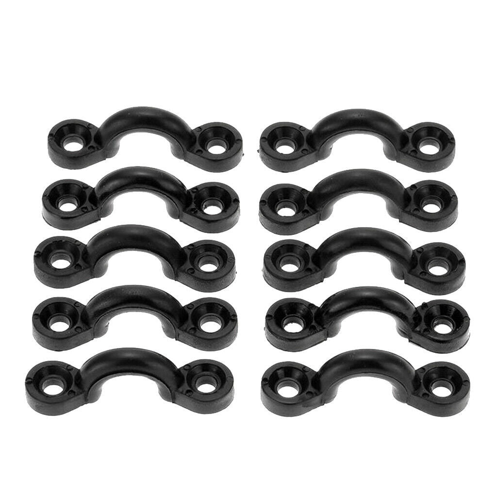 10 Bungee Deck Loops Tie Down Pad Eyes with 20 Rivets & Screw Nuts for Kayak