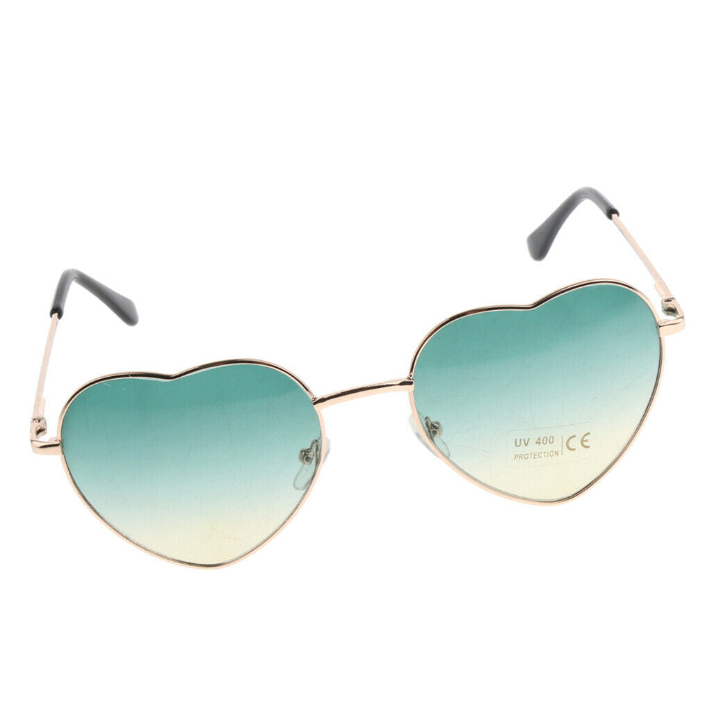 Metal Frame Heart Shaped Sunglasses Women Party Eyewear Eyeglasses Green