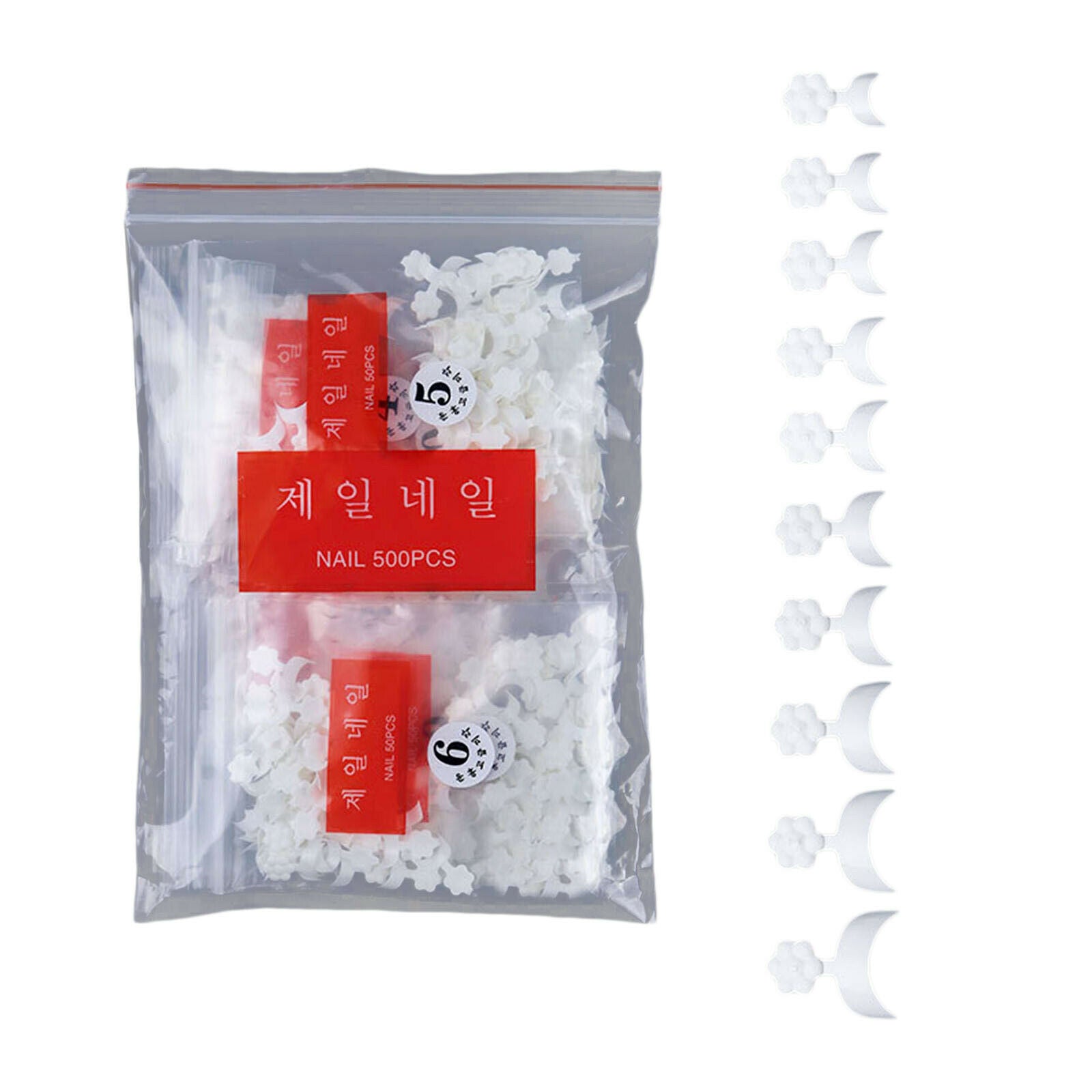 French Nail Tips White Shape UV Gel ABS Nail Art Mold For Home Use 500pcs