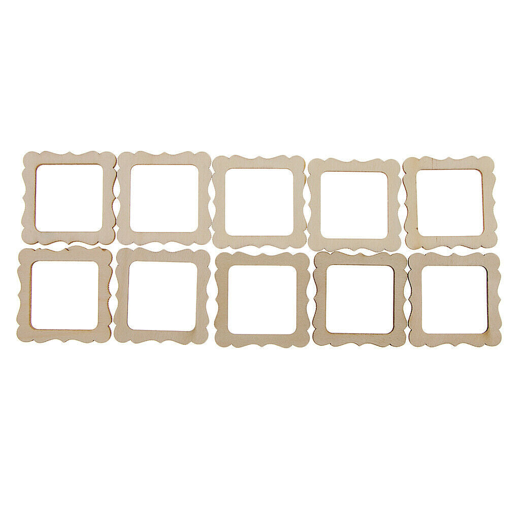 20x Wooden Photo Frame Shapes Craft DIY Embellishment Kids Handmade Toys