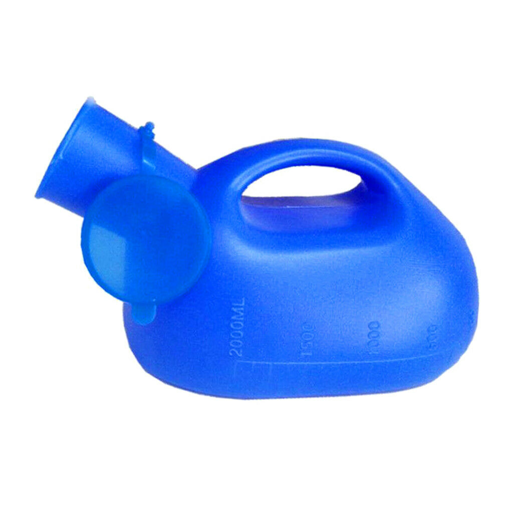 Handheld Portable Mobile Urinal Toilet Bottle  Men use blue 2000ml with lid