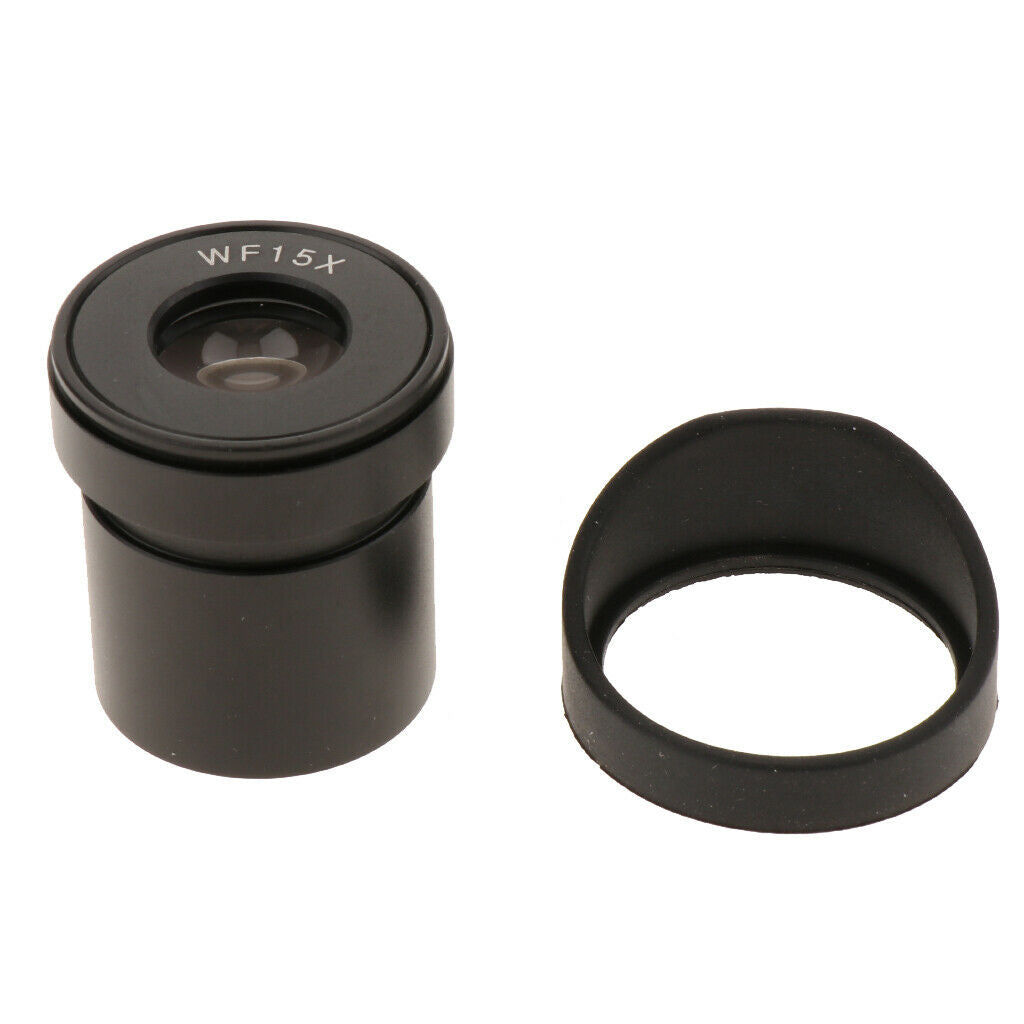 1Pack Black WF-15X Biological Microscope Widefield Eyepiece Lens w/ Interface