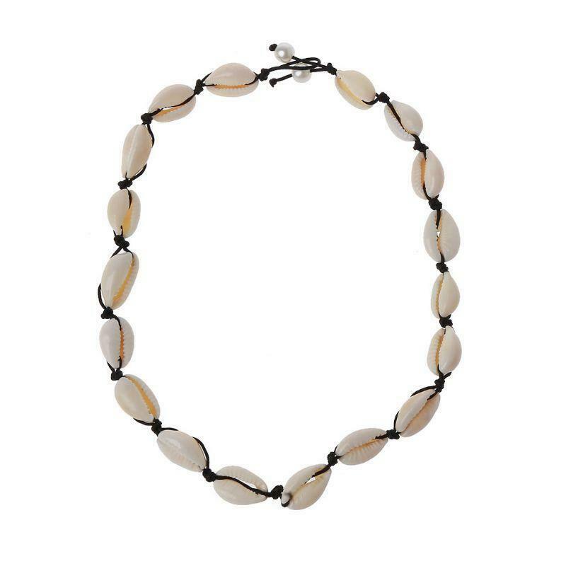 4Pcs Natural Sea Shell Pearls Choker Necklace Adjustable Hawaiian Beach Jewelry