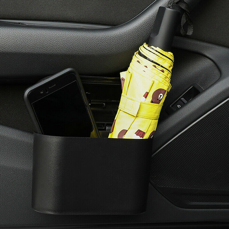 Car Trash Can Garbage Bin Bag Organizer for Vehicles Waterproof Black w/ Hook
