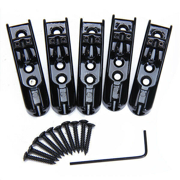 Set Of 5 Individual Bass Bridges For 5-string Bass Black Mounting Screws