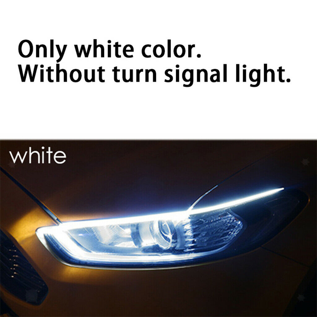2x flexible tube LED strips daytime running lights 30cm white + yellow