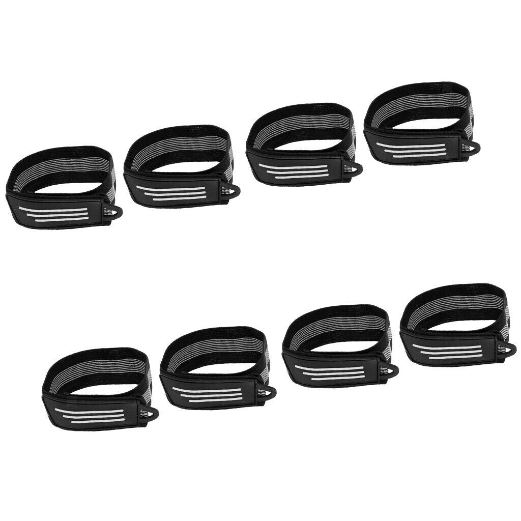 4 Pairs Cycling Reflective Ankle Leg Bind Bandage Pant Band Strap Rider Gear