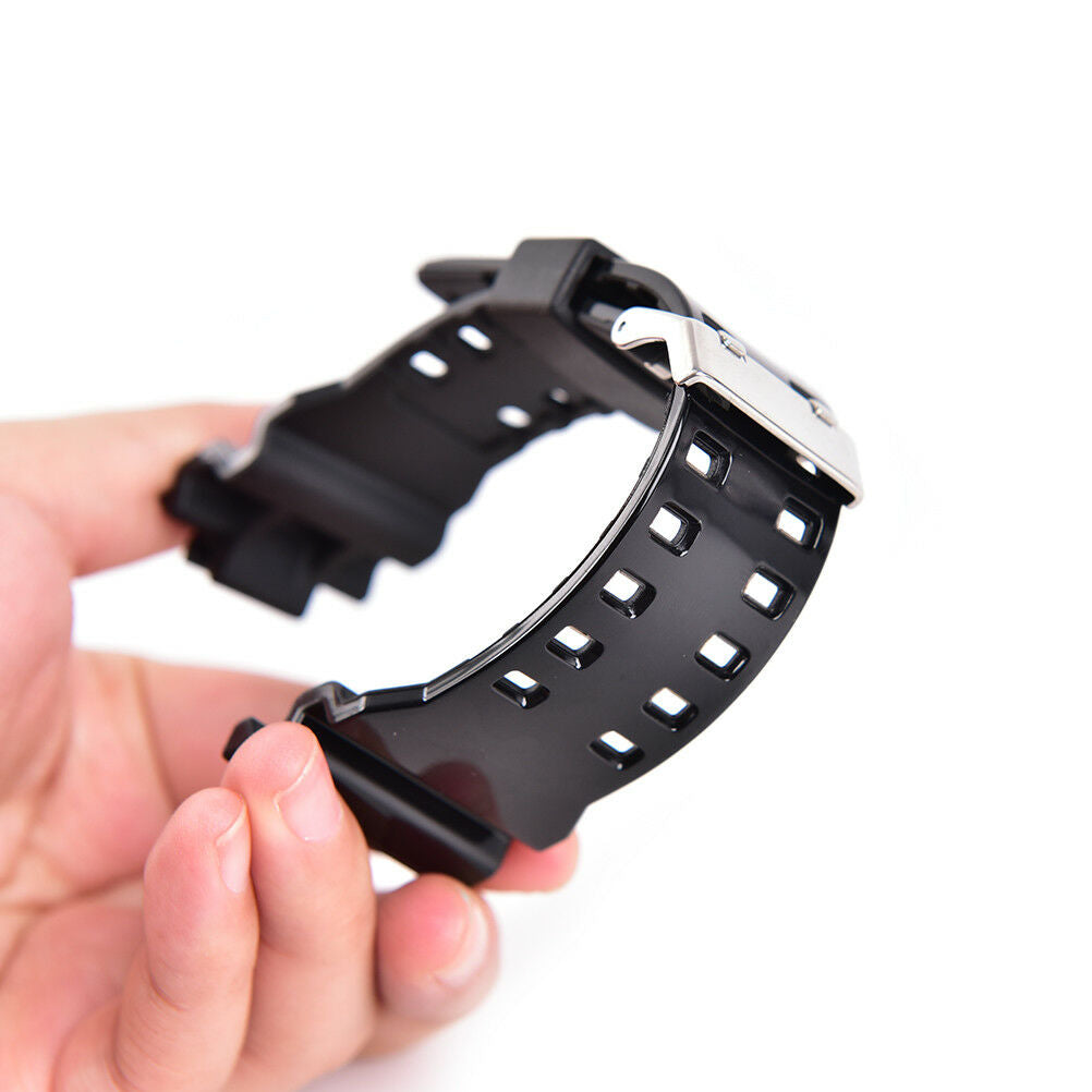 16mm Rubber Watchbands Men Black Sport Diving Silicone Watch Strap For g-.l8