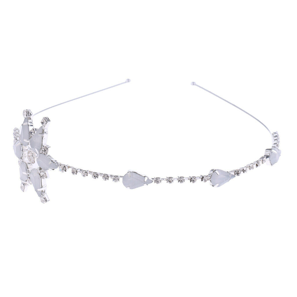 Wedding Bridal Girls Crystal Hexagram Flower Headband Hair Accessories