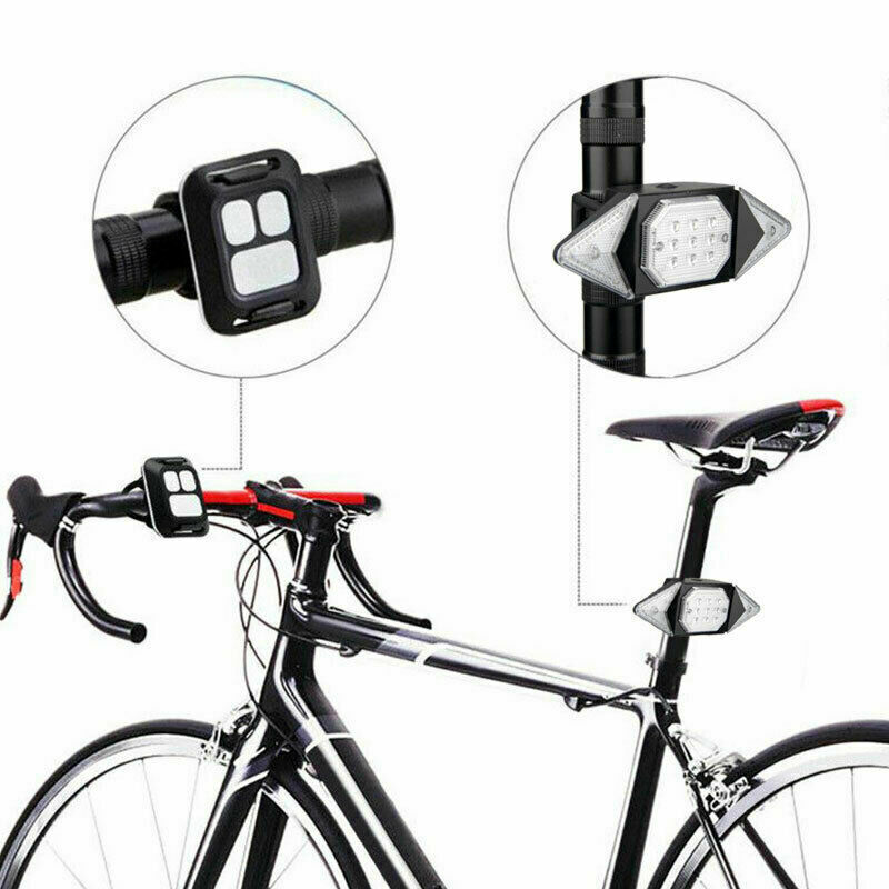 Bicycle Tail Light USB Smart Wireless Remote Control Turn Signal Warning Lamp