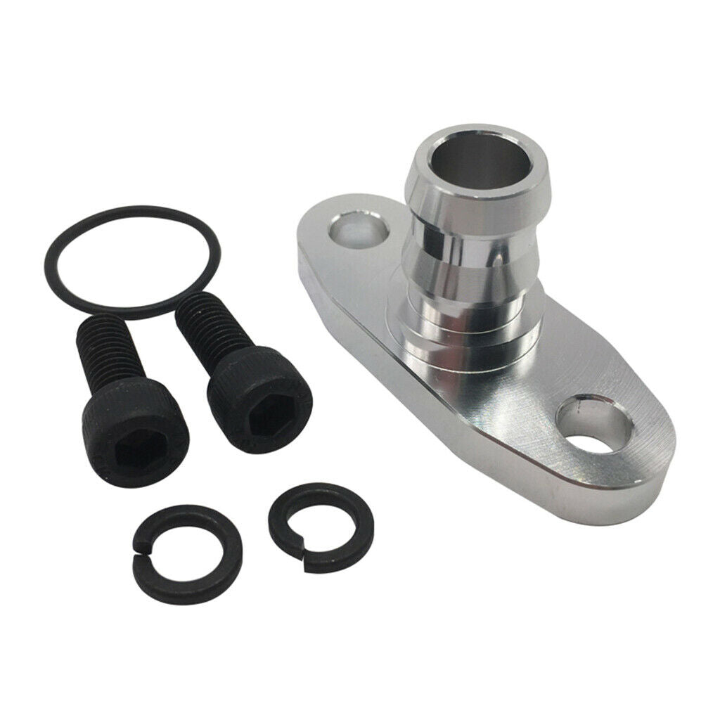 18mm Barb Garrett T3 T4 T04B Billet Aluminum Turbo Oil Drain Return Flange
