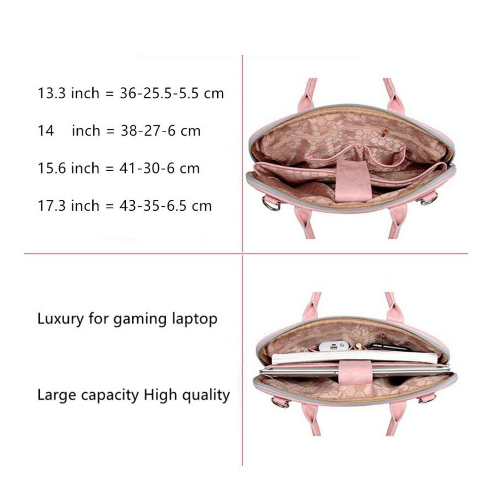 Laptop Sleeve With Straps with Handle for Men Women Fashion Pink 17.3inch