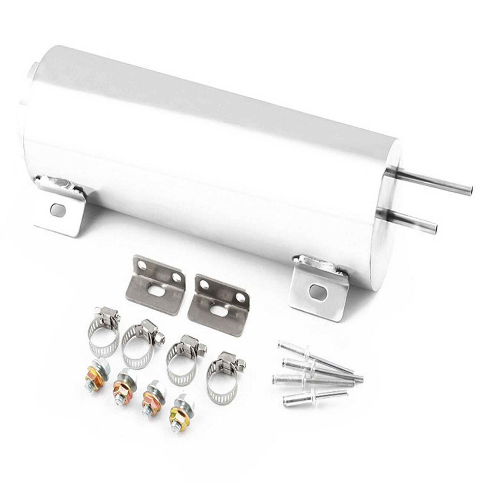 32OZ Radiator Coolant Overflow Puke Tank Polished Stainless Steel 3"×10"