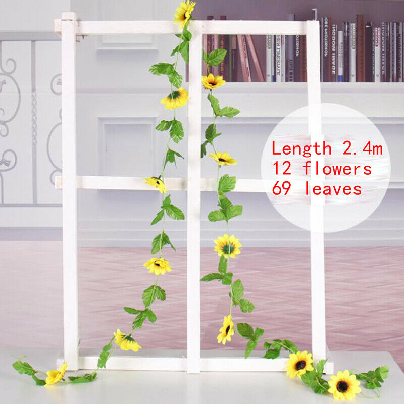 Simulated Sunflower Garland Vine Leaf Wedding Floral Home Decor Suppli.l8