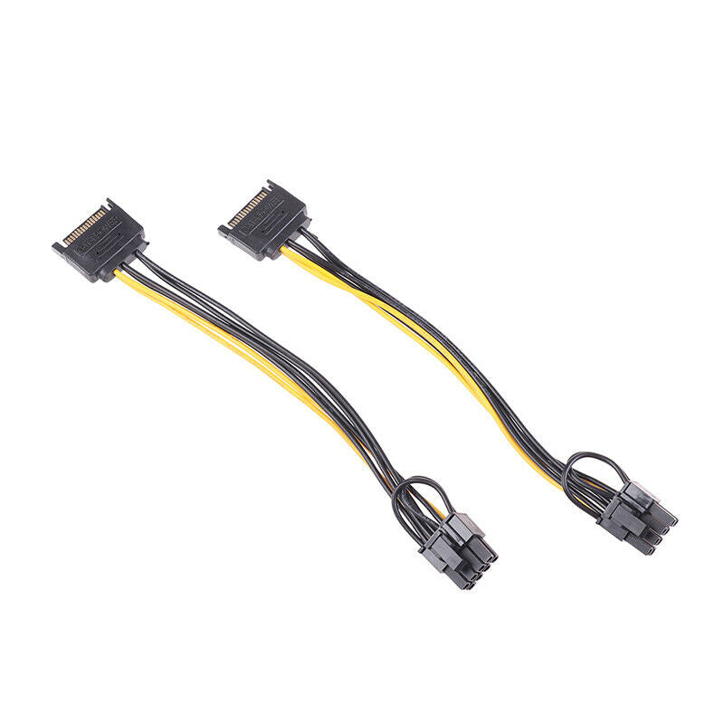2PCS 15pin SATA Male to 8pin(6+2) PCI-E Power Supply Cable 15-pin to 8 pi.l8